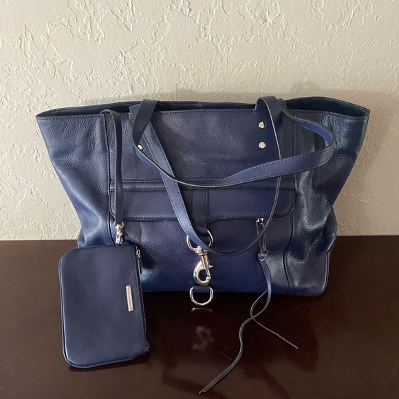 Price drop! Rebecca Minkoff large Bowery dark blue leather tote NEW!  $195 - Picture 3 of 8